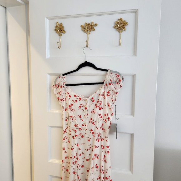 New Reformation Parrot Mini Dress in Floral Telegraph Print - Picture 2 of 14